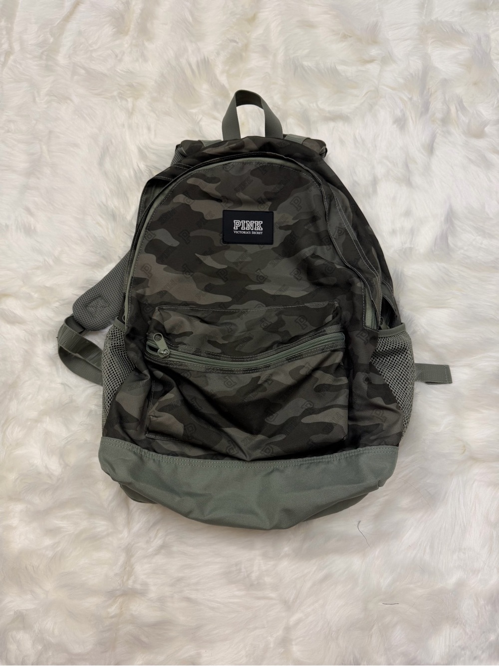 PINK Victoria's Secret Green Camo Backpack